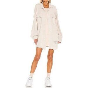 NWT Boys Lie Light Tan Button Up “The Inside Out" Shirt Jacket Women's One Size